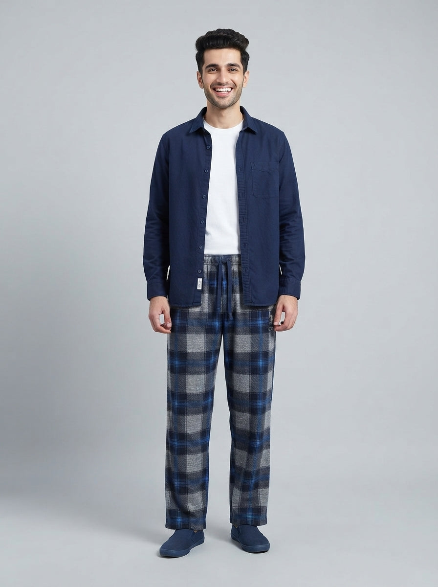 Preloved U.S. POLO ASSN. men's pyjama trouser, size L, worn by a model, styled