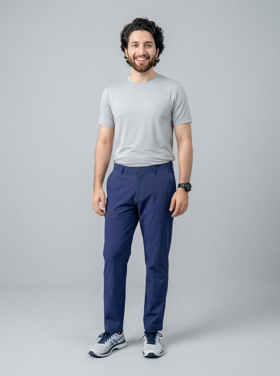 Preloved Under Armour men's golf trouser, size 36, worn by a model, styled