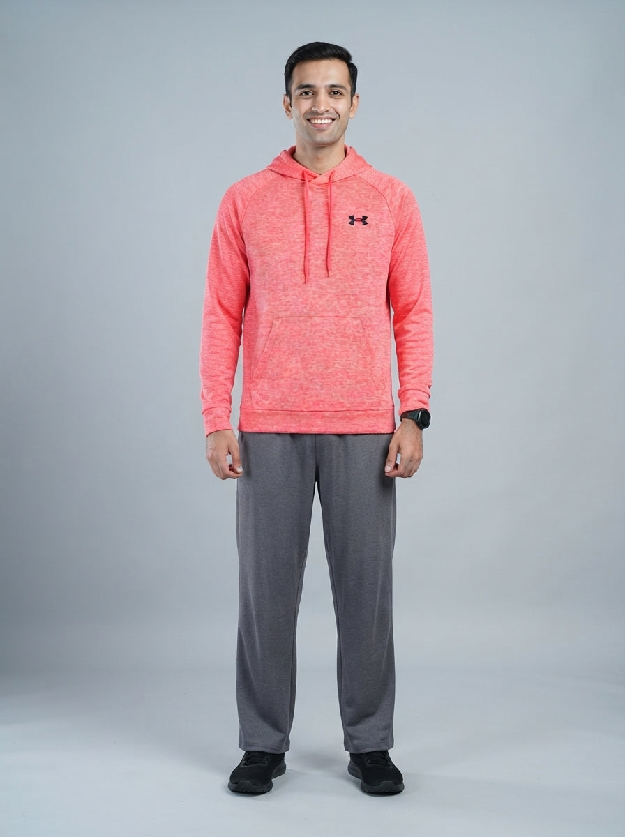 Preloved Under Armour men's sports hoodie, size S, worn by a model, styled