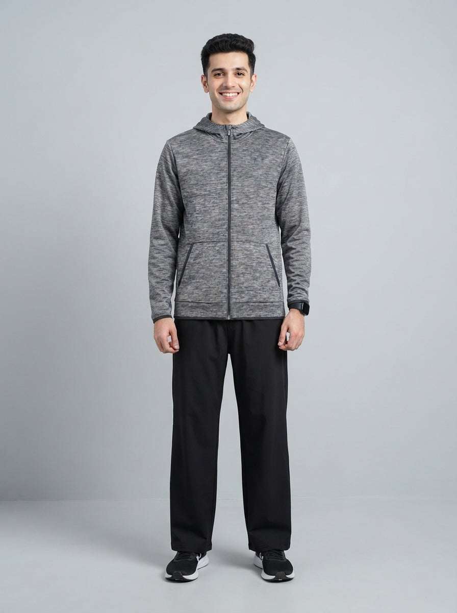 Preloved Under Armour men's sports zip-up, size XL, worn by a model, styled
