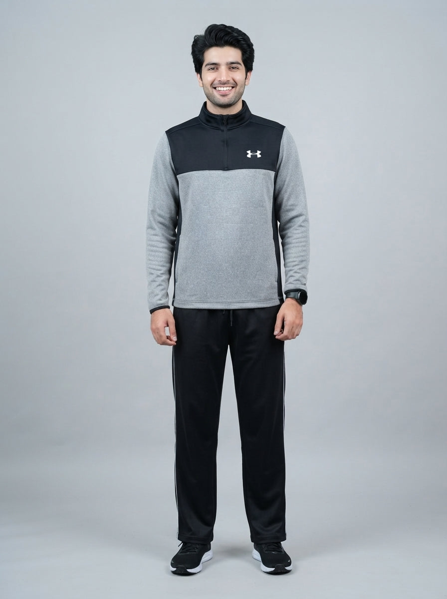 Preloved Under Armour men's sports zip-up, size S, worn by a model, styled