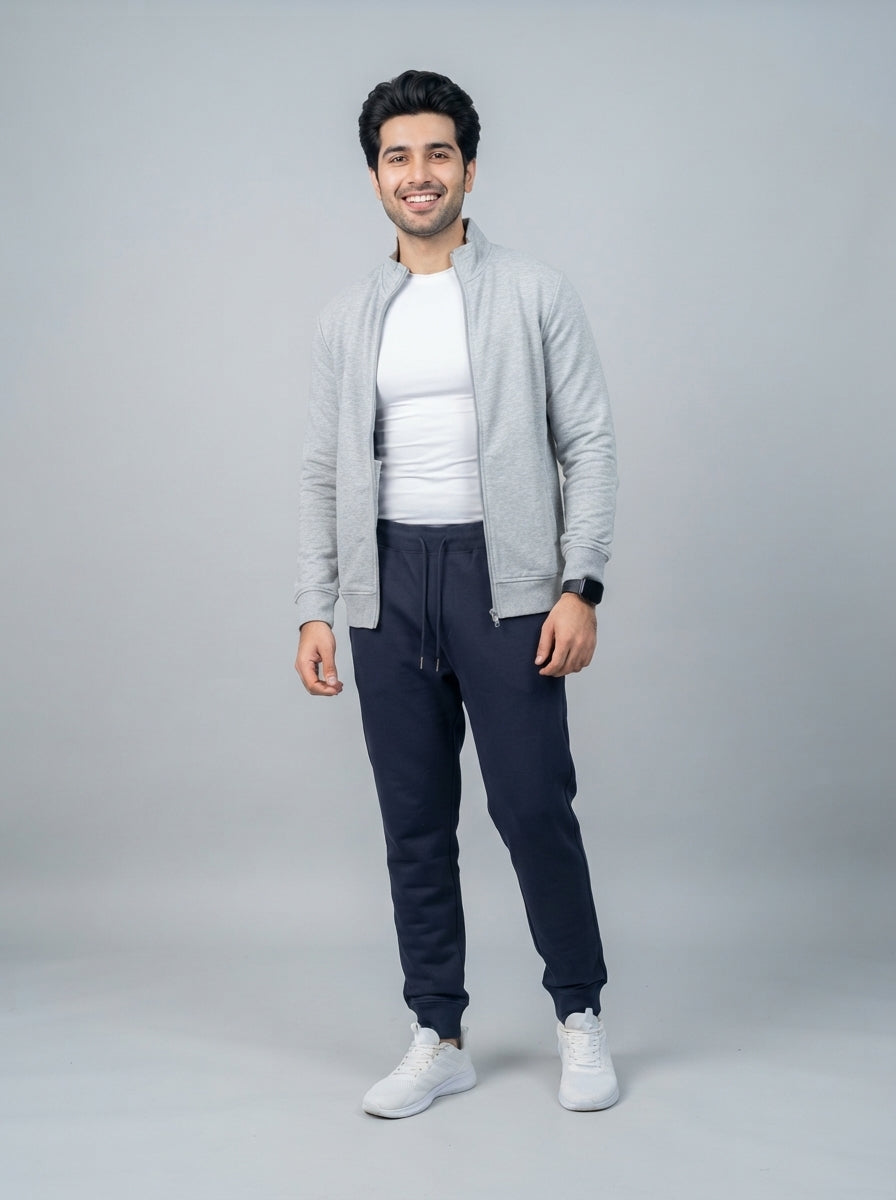 Preloved Uniqlo men's casual trouser, size S, worn by a model, styled