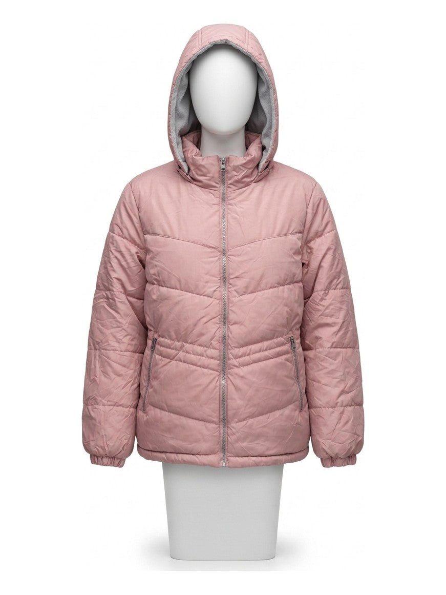 Preloved Whales Tail women's puffer jacket, size M, on a mannequin