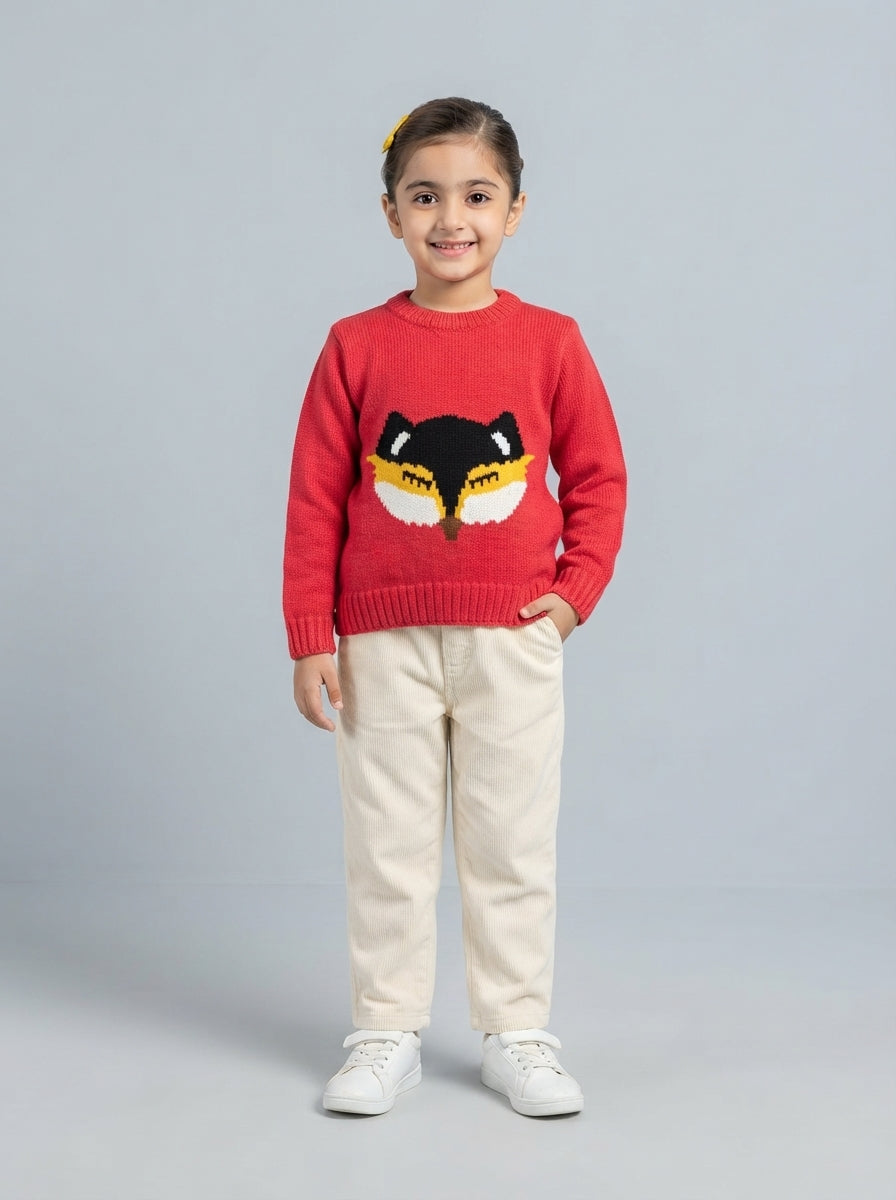 Preloved Yes Papa girls' sweater, size 5-6Y, worn by a model, styled
