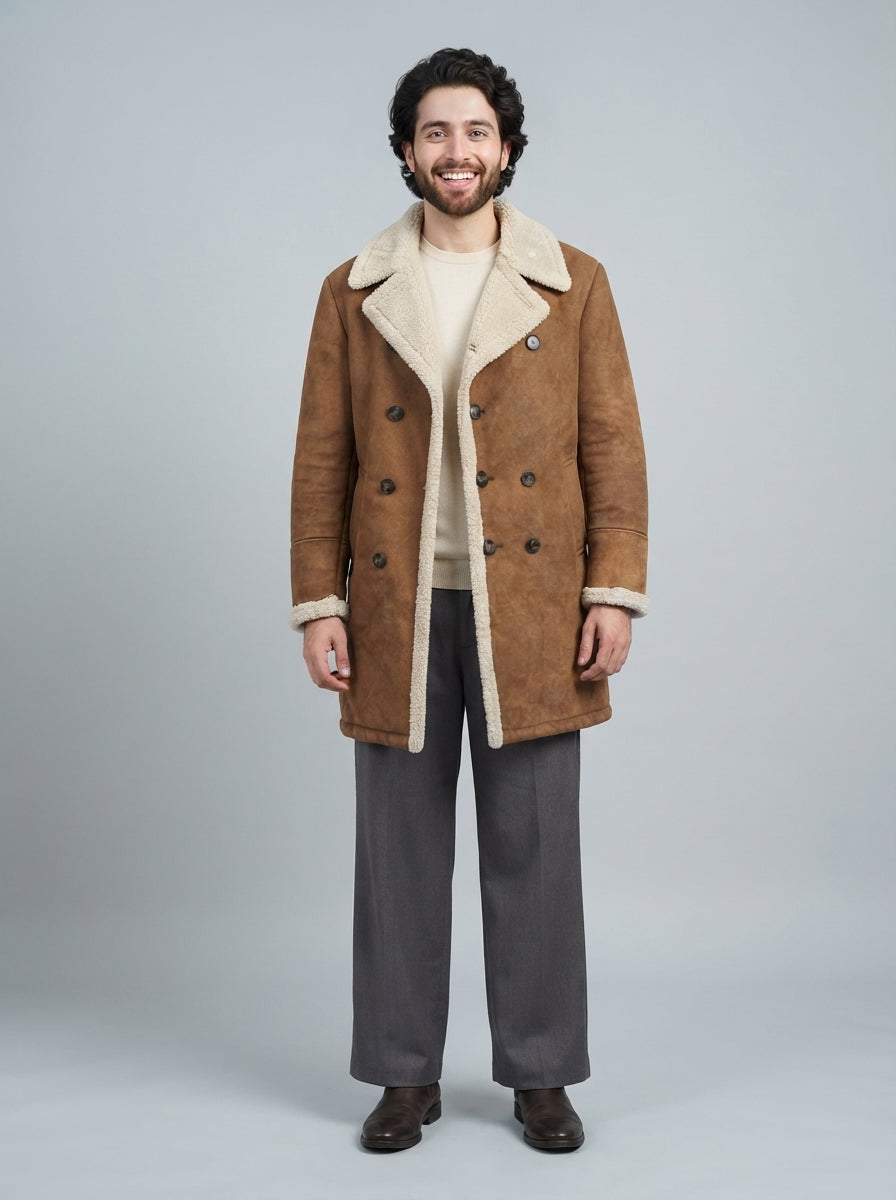 Preloved Zara men's trench coat, size L, worn by a model, styled