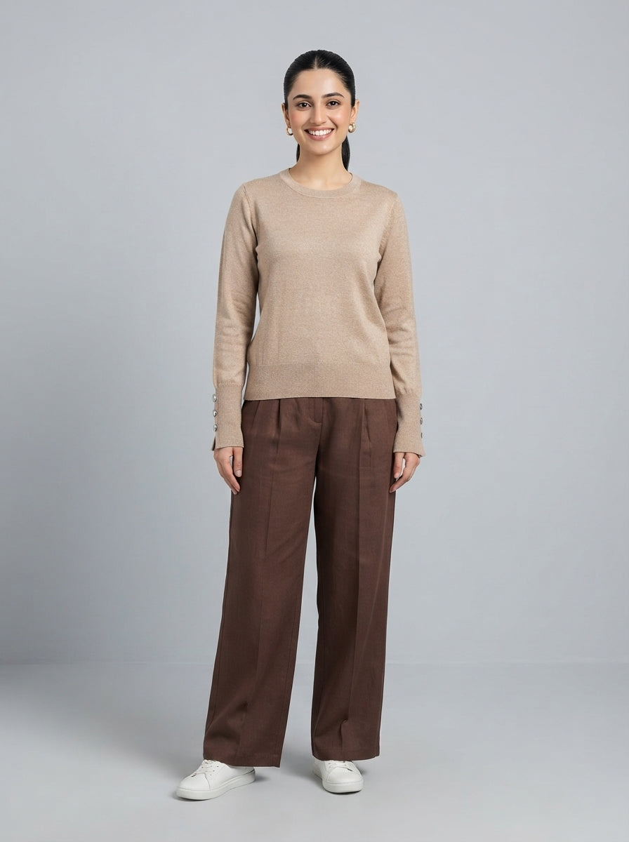 Preloved Zara women's sweater, size L, worn by a model, styled