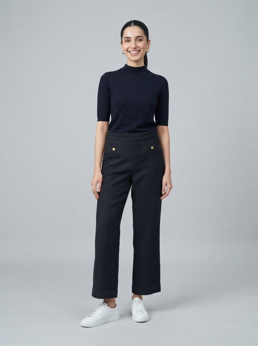Preloved Zara women's casual trouser, size S, worn by a model, styled