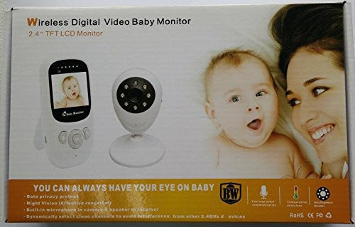 BW New 2.4 inch TFT LCD Wireless Digital Video Baby Monitor Night Vision IR LED Temperature Monitoring Security Camera 2 Way Talk - Khazanay