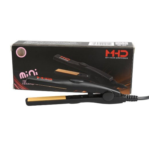 MHD Professional Travel Size 0.5 inch Mini Flat Iron Tourmaline Ceramic Hair Straightener Black - Khazanay