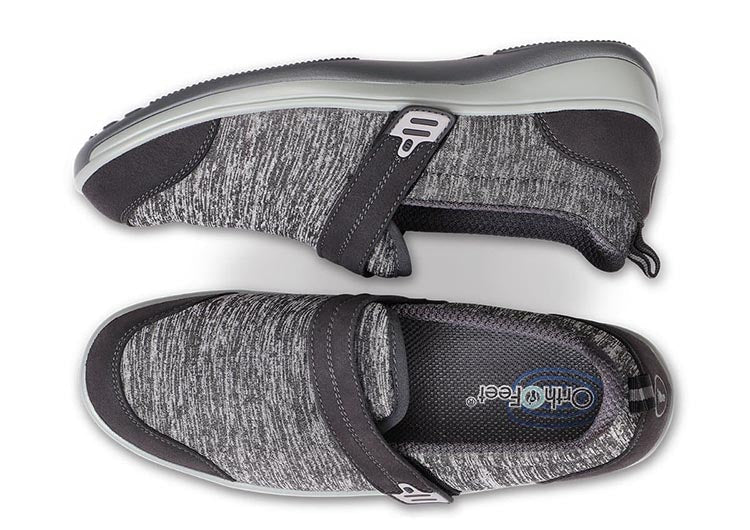 Orthofeet Women Quincy Stretch Gray Khazanay